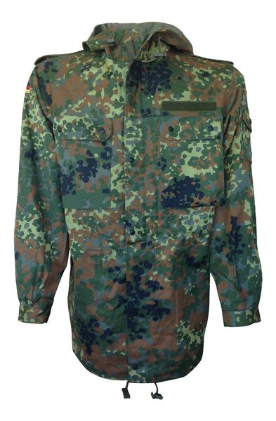 German Army Hooded Flecktarn Camouflage Military Jacket Parka