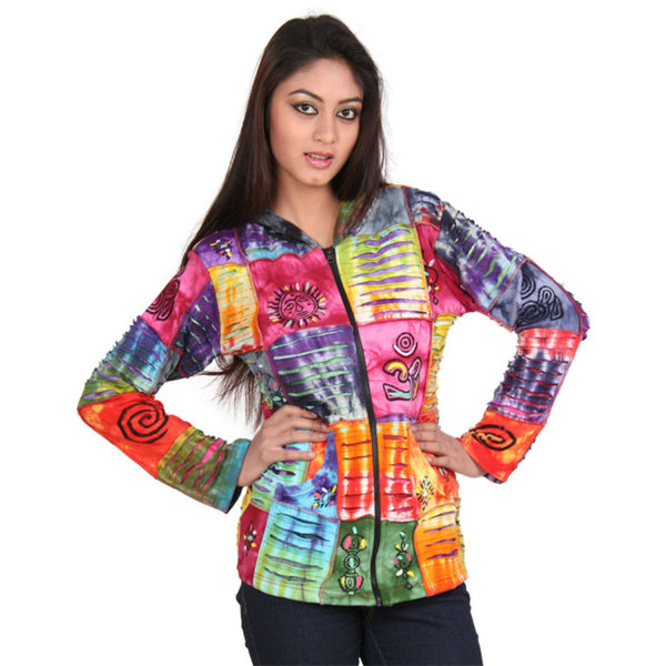 Nepal Bohemian Style Tie dye square patchwork jacket, Medium …